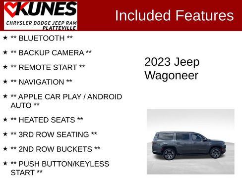 Used 2023 Jeep Wagoneer Series II w/ Flexible Seating Group AWD/4WD image 2