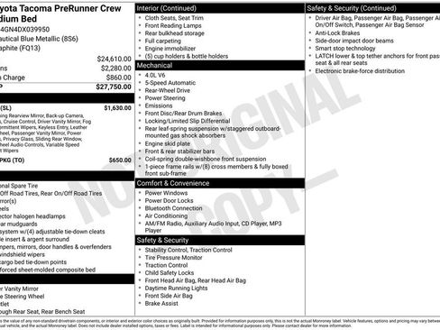 Used 2013 Toyota Tacoma PreRunner w/ SR5 Pkg RWD image 6
