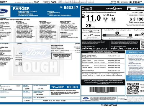 Used 2024 Ford Ranger Lariat w/ Trailer Tow Package AWD/4WD image 3