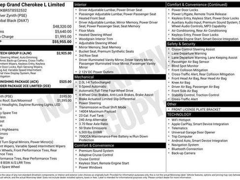 New 2026 Jeep Grand Cherokee L Limited w/ Luxury Tech Group II AWD/4WD image 37