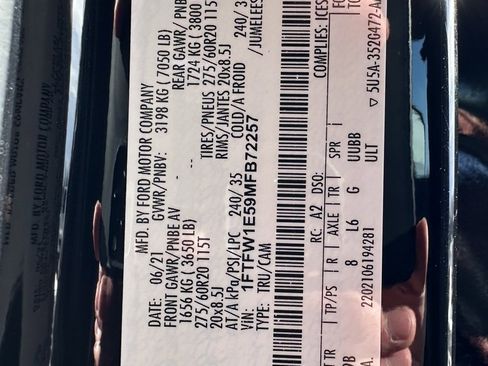 Used 2021 Ford F150 Platinum w/ FX4 Off-Road Package image 30