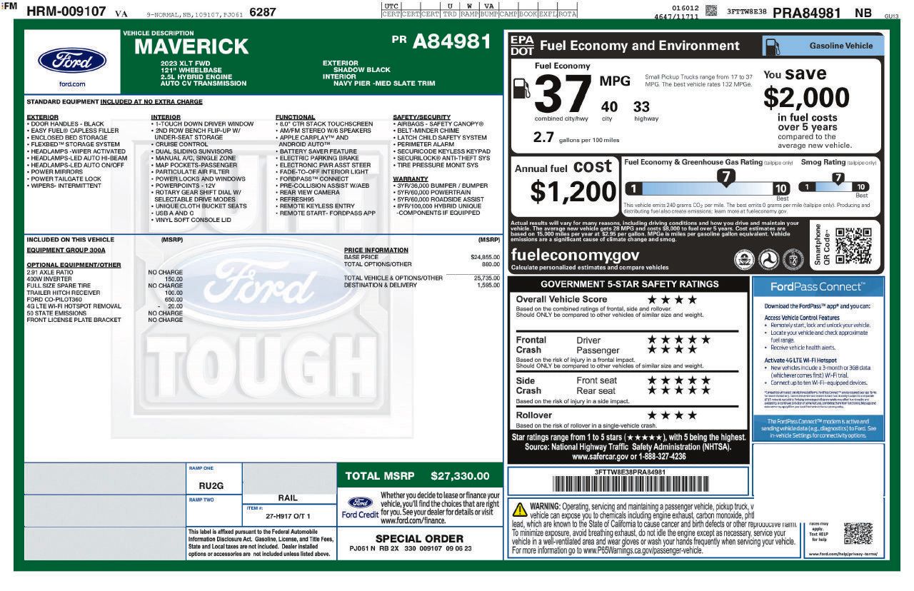 Used 2023 Ford Maverick XLT FWD image 5