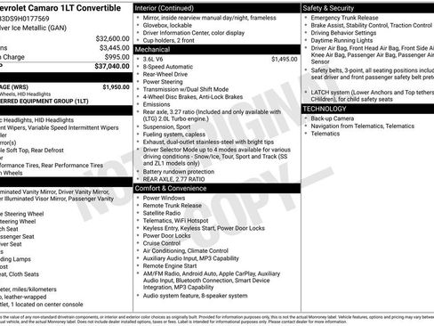 Used 2017 Chevrolet Camaro LT w/ RS Package RWD image 3