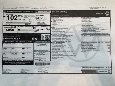 New 2026 Volkswagen ID.4 Pro AWD/4WD image 3