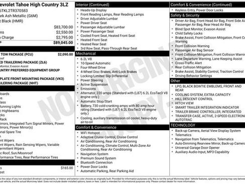 New 2026 Chevrolet Tahoe High Country w/ Sun And Tow Package AWD/4WD image 6