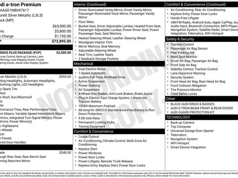 Used 2022 Audi e-tron Premium w/ Convenience Plus Package image 3