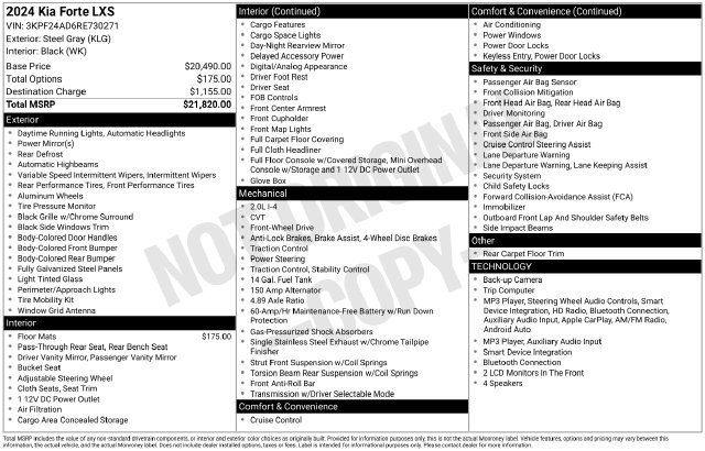 Used 2024 Kia Forte LXS FWD image 18