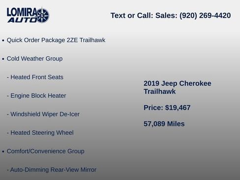 Used 2019 Jeep Cherokee Trailhawk w/ Comfort & Convenience Group AWD/4WD image 6