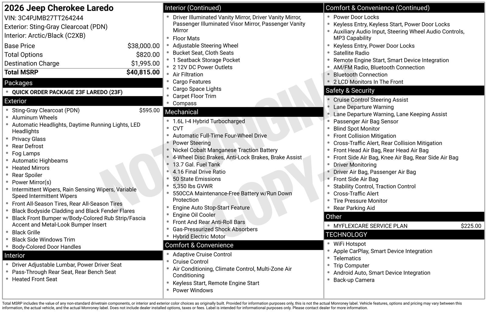 New 2026 Jeep Cherokee Laredo AWD/4WD image 4
