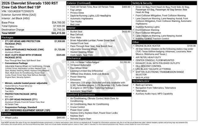 New 2026 Chevrolet Silverado 1500 RST AWD/4WD image 2