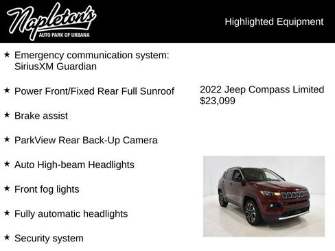 Used 2022 Jeep Compass Limited w/ Sun and Sound Group image 16