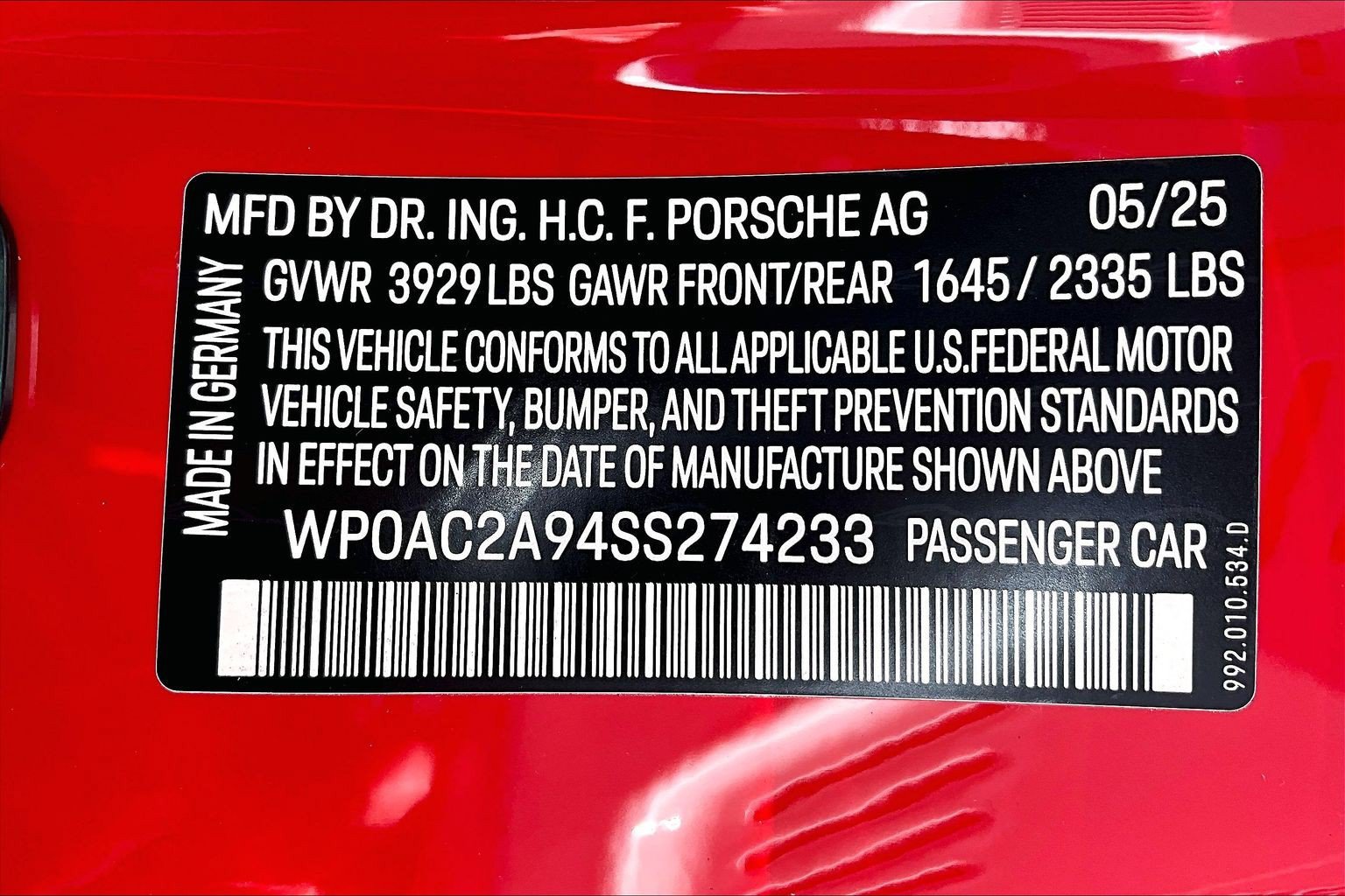 Certified 2025 Porsche 911 GT3 w/ Chrono Package RWD image 29