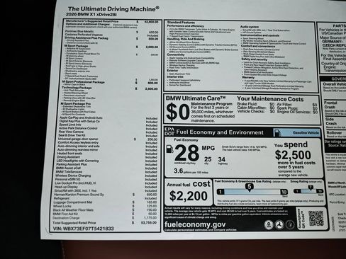 New 2026 BMW X1 xDrive28i w/ Technology Package image 39