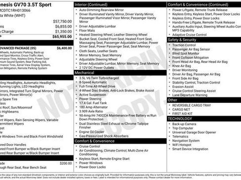 Used 2024 Genesis GV70 3.5T Sport w/ Sport Advanced Package AWD/4WD image 2
