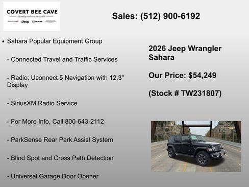 New 2026 Jeep Wrangler Sahara AWD/4WD image 18