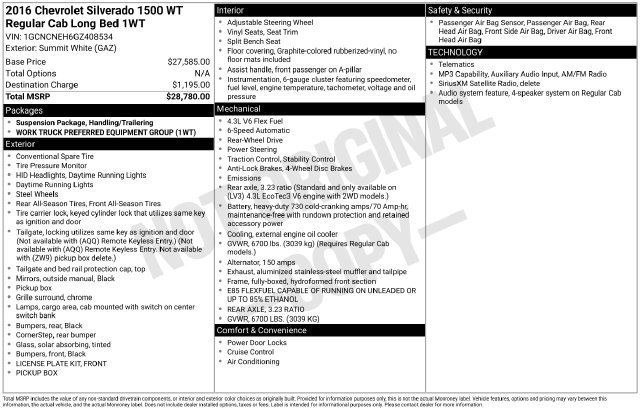 Used 2016 Chevrolet Silverado 1500 W/T RWD image 4