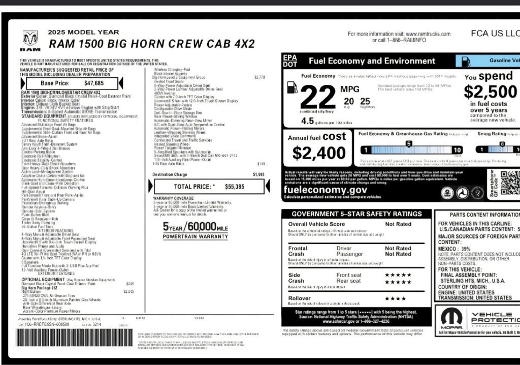 Used 2025 RAM 1500 Big Horn RWD image 2