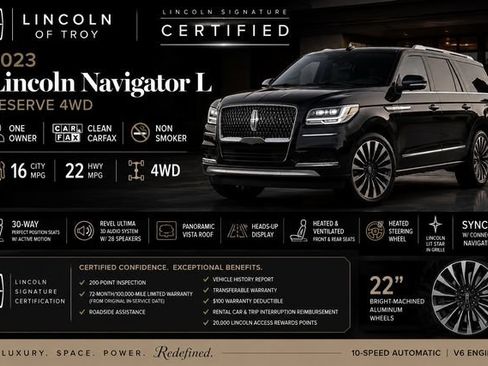 Certified 2023 Lincoln Navigator L Reserve AWD/4WD image 3