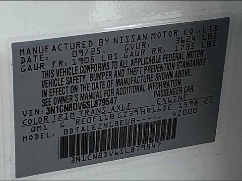 New 2025 Nissan Versa S w/ Trunk Package image 17