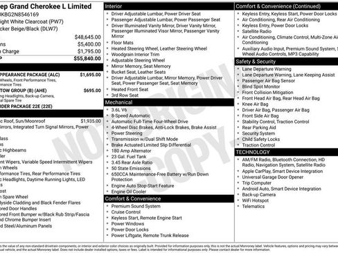 Used 2022 Jeep Grand Cherokee L Limited w/ Black Appearance Package AWD/4WD image 11