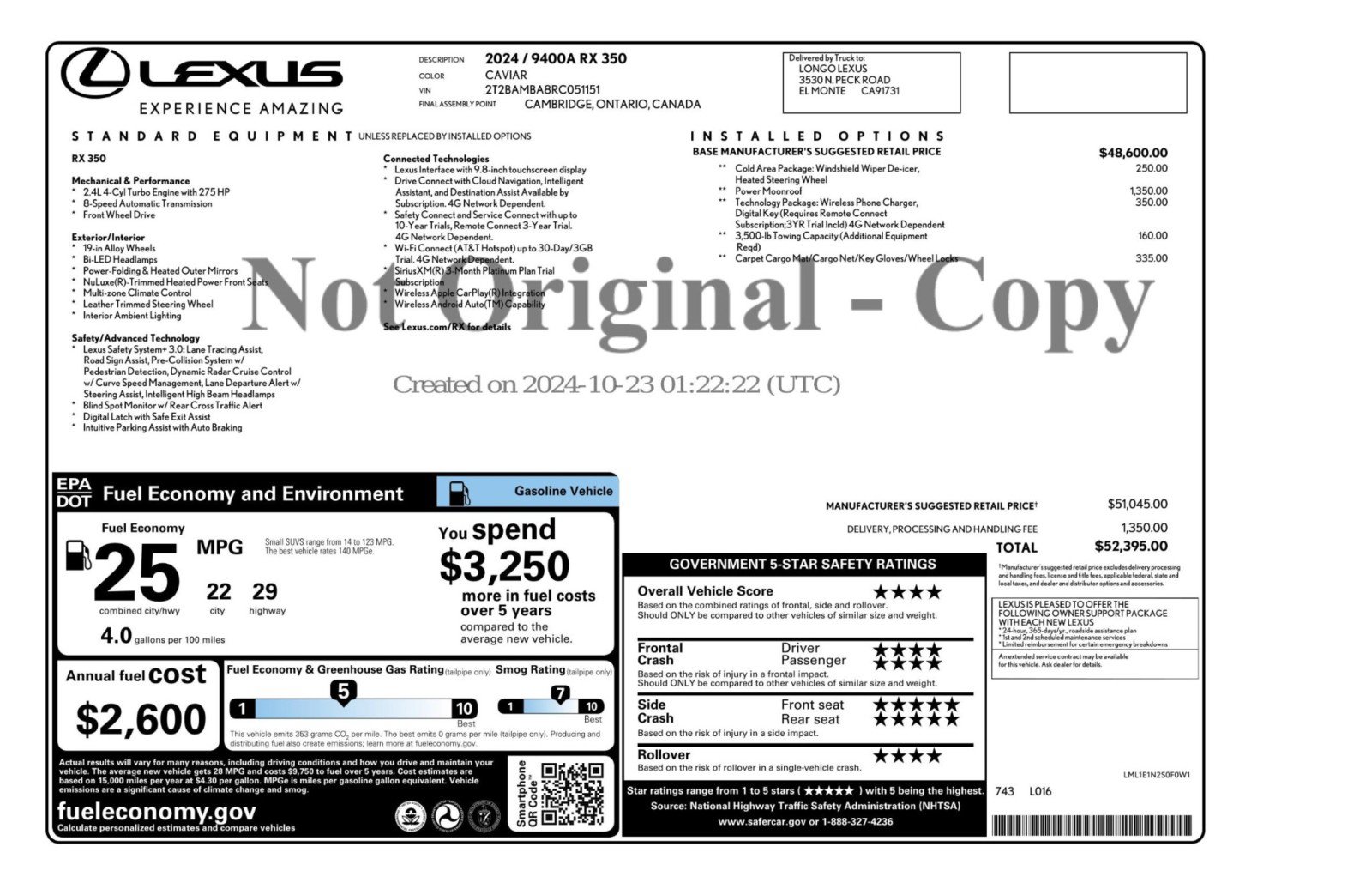 Used 2024 Lexus RX 350 FWD w/ Technology Package image 59