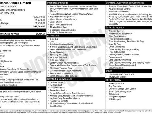 Used 2025 Subaru Outback Limited w/ Popular Package #2 image 2
