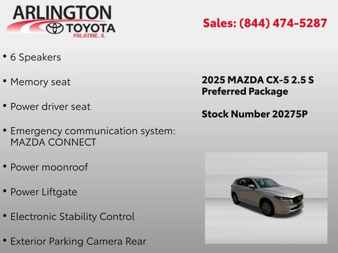 Used 2025 MAZDA CX-5 AWD 2.5 S w/ Preferred Package image 2