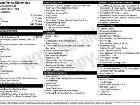 Used 2023 Toyota Venza Nightshade AWD/4WD image 7