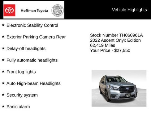 Used 2022 Subaru Ascent Onyx Edition AWD/4WD image 30