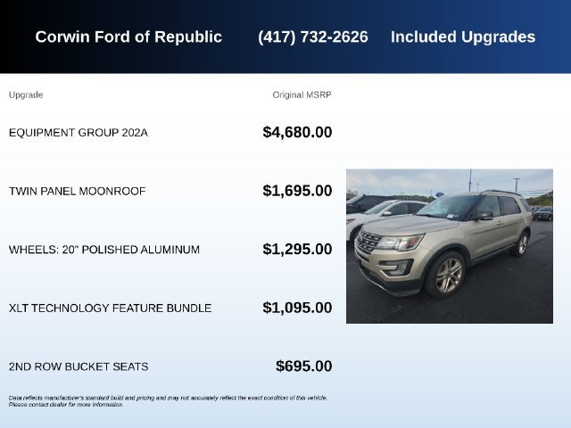 Used 2017 Ford Explorer XLT w/ Equipment Group 202A AWD/4WD image 5