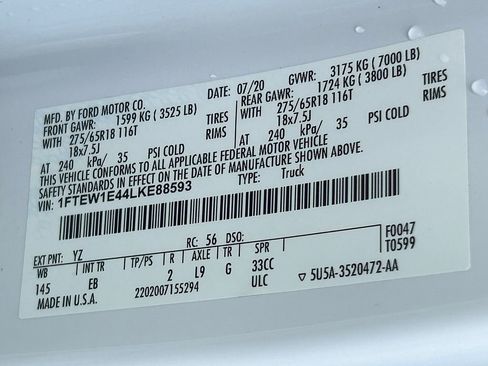 Used 2020 Ford F150 Lariat w/ Equipment Group 501A Mid image 36