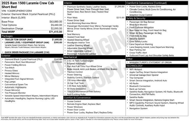 Used 2025 RAM 1500 Laramie w/ Trailer Tow Group AWD/4WD image 38