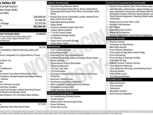 Used 2024 Kia Seltos SX w/ SX Sunroof Package image 6