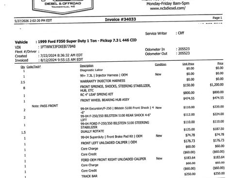 Used 1999 Ford F350 4x4 Crew Cab DRW Super Duty image 59