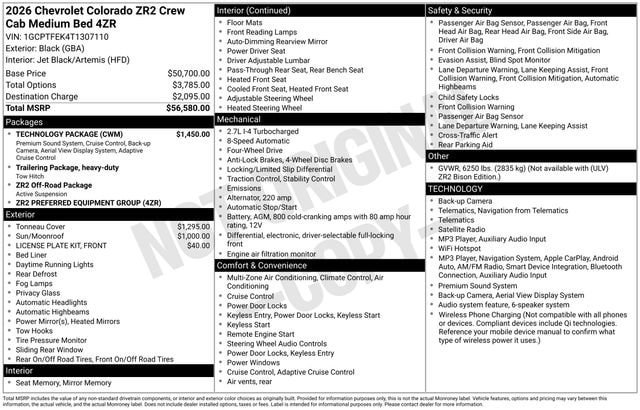 New 2026 Chevrolet Colorado ZR2 w/ Technology Package AWD/4WD image 22
