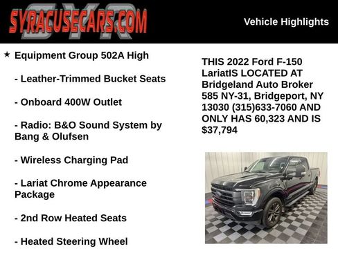 Used 2022 Ford F150 Lariat w/ Equipment Group 502A High AWD/4WD image 5