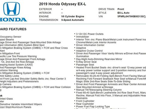 Used 2019 Honda Odyssey EX-L image 18