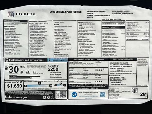 New 2026 Buick Envista Sport Touring w/ Convenience I Package image 21