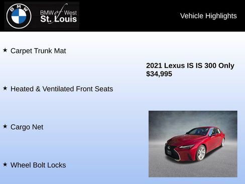 Used 2021 Lexus IS 300 AWD w/ Comfort Package image 16