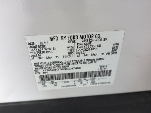 Used 2016 Ford Explorer Sport w/ Equipment Group 401A AWD/4WD image 9