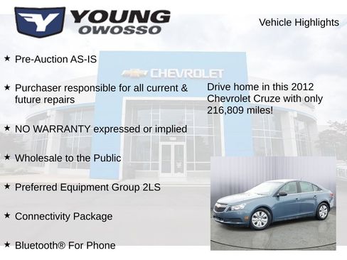 Used 2012 Chevrolet Cruze LS w/ Connectivity Package image 7
