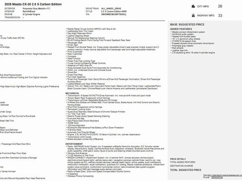 Certified 2025 MAZDA CX-30 AWD 2.5 S w/ Preferred Package image 29