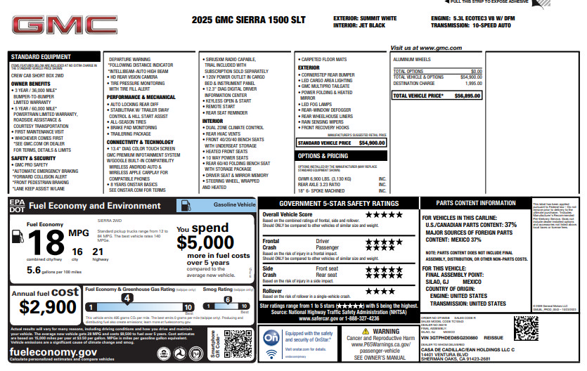 Used 2025 GMC Sierra 1500 SLT RWD image 2