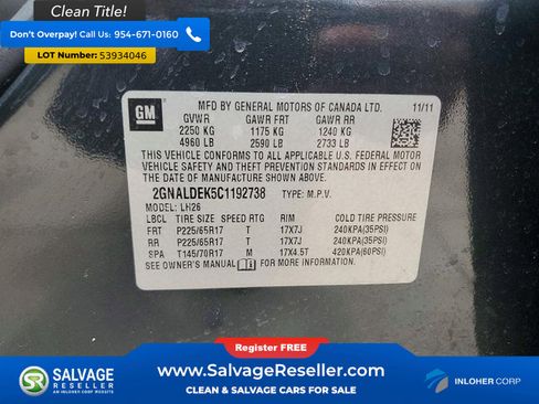 Used 2012 Chevrolet Equinox LT w/ Driver Convenience Package FWD image 17