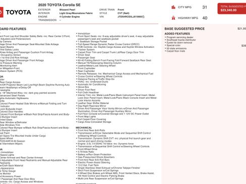 Used 2020 Toyota Corolla SE image 2