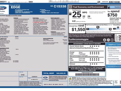 Used 2019 Ford Edge Titanium w/ Equipment Group 301A FWD image 1