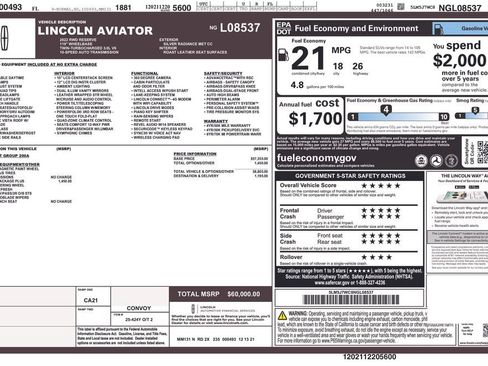 Certified 2022 Lincoln Aviator Reserve w/ Elements Package Plus RWD image 28