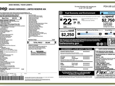 New 2026 Jeep Grand Cherokee L Limited AWD/4WD image 2