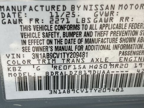 Certified 2026 Nissan Sentra SV w/ Floor Mat Package FWD image 22