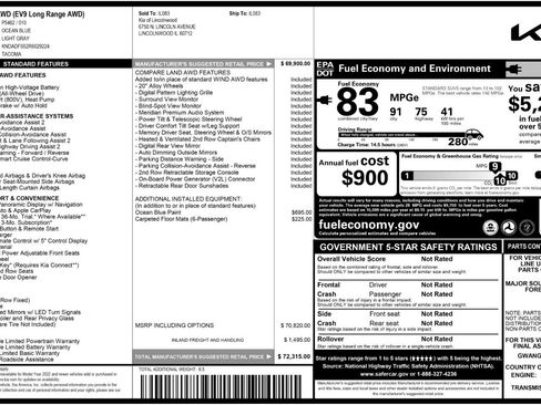 Used 2024 Kia EV9 Land image 57